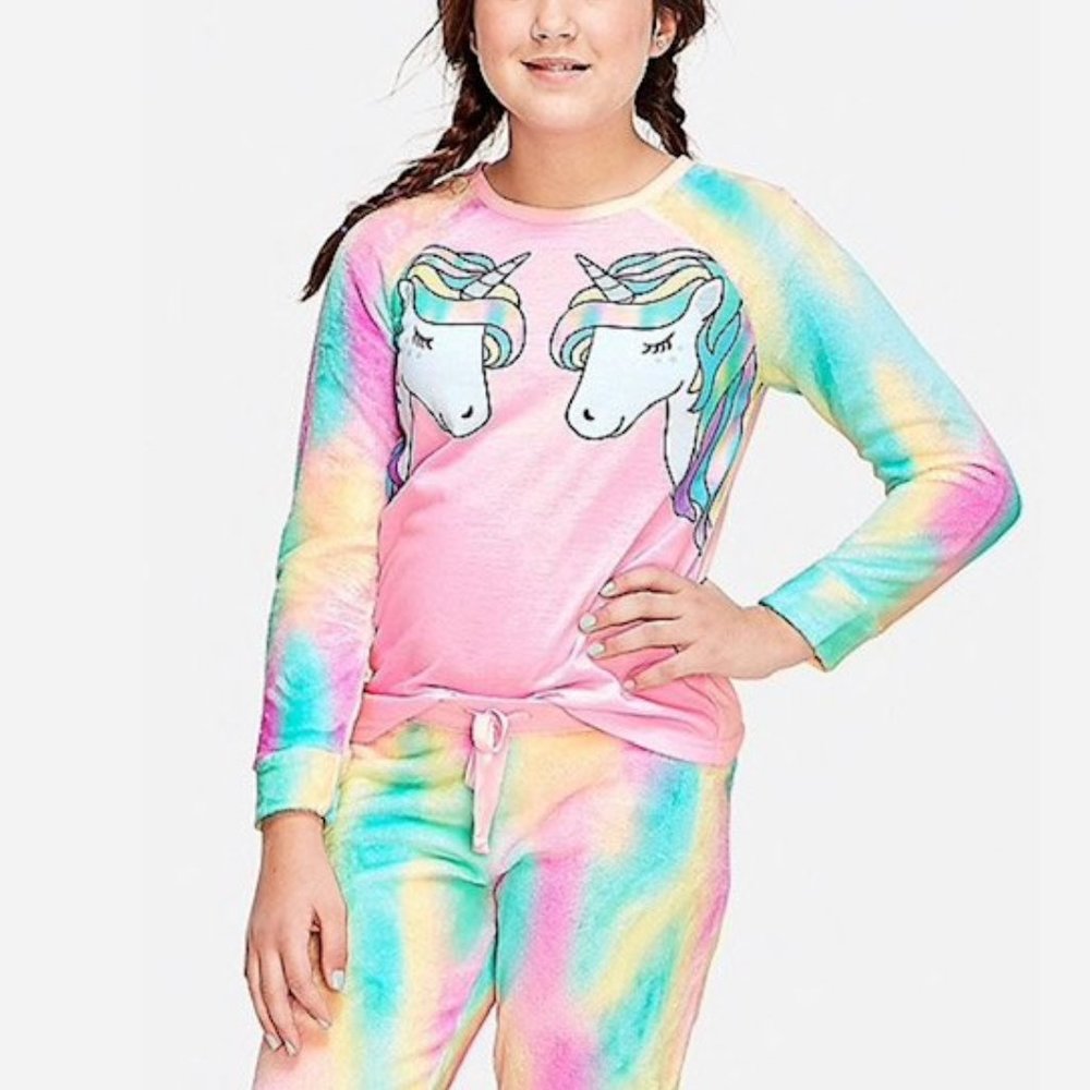 Justice Unicorn Pajama Set Rainbow Unicorn Girls Sleepwear
